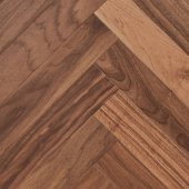Английская елка  Wood Bee Herringbone Американский Орех Селект гладкий глянец Select, UV-лак gloss 30±5%