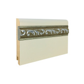 Напольный плинтус CROWNWOOD МДФ R9 RAL + вставка фигурная 12*30 серебро