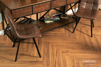 ПВХ плитка VINILAM PARQUET HERRINGBONE Glue GD11210 Паркет Де Вилль Glue